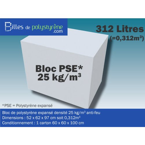 Bloc brut mousse polystyrène - Atua.Cores - EPS 100% francais