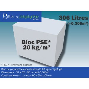 Bloc PSE polystyrène expansé blanc