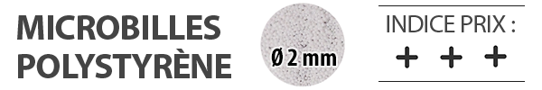 Micro billes de polystyrène ignifugées 2mm en sacs : 850 Litres