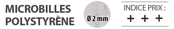Micro billes de polystyrène ignifugées 2mm en sacs : 120 Litres